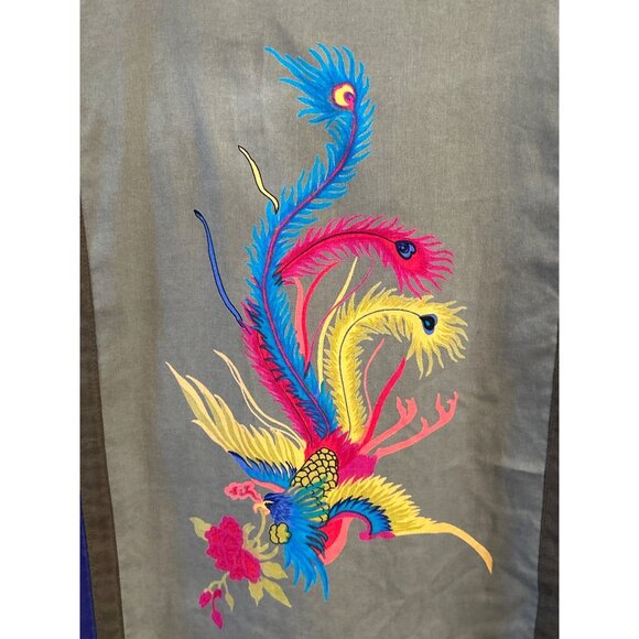 Chico’s Design Silk Jacket Embroidered Phoenix Art Deco Boho Statement Size 1 - Picture 5 of 5